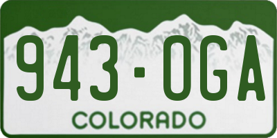 CO license plate 943OGA
