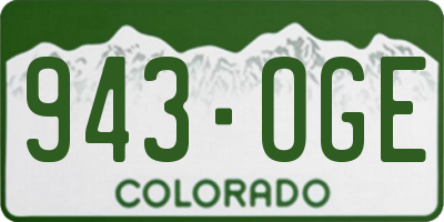 CO license plate 943OGE