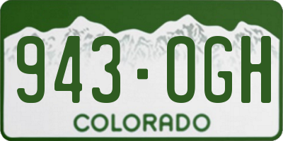 CO license plate 943OGH