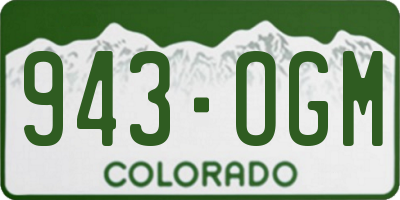 CO license plate 943OGM