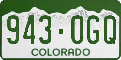 CO license plate 943OGQ