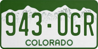 CO license plate 943OGR