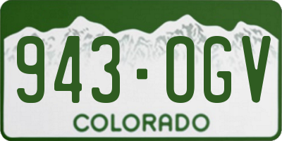 CO license plate 943OGV