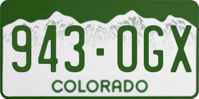 CO license plate 943OGX