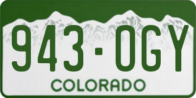 CO license plate 943OGY