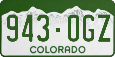 CO license plate 943OGZ
