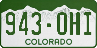 CO license plate 943OHI