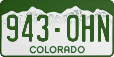 CO license plate 943OHN
