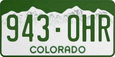 CO license plate 943OHR