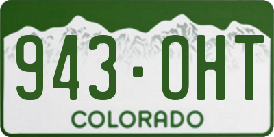 CO license plate 943OHT