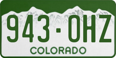 CO license plate 943OHZ