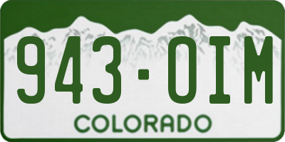 CO license plate 943OIM