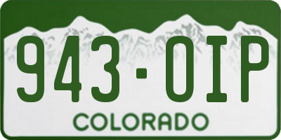 CO license plate 943OIP
