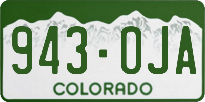 CO license plate 943OJA
