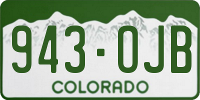 CO license plate 943OJB