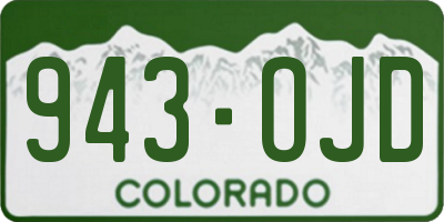 CO license plate 943OJD