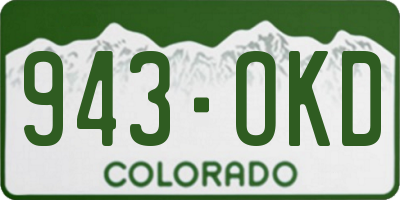 CO license plate 943OKD