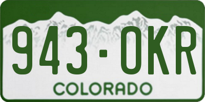 CO license plate 943OKR