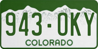 CO license plate 943OKY