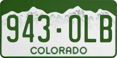 CO license plate 943OLB