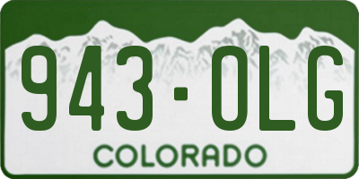 CO license plate 943OLG