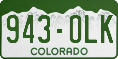 CO license plate 943OLK