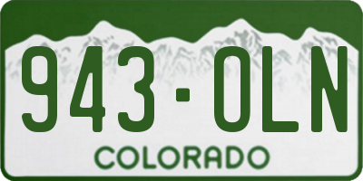 CO license plate 943OLN