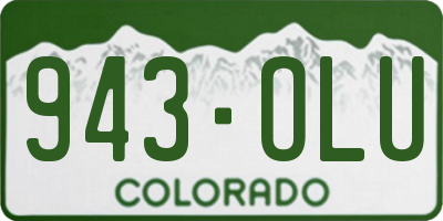 CO license plate 943OLU