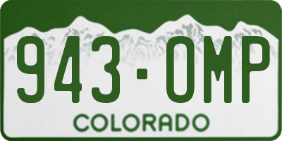 CO license plate 943OMP