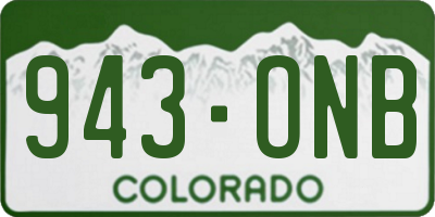 CO license plate 943ONB