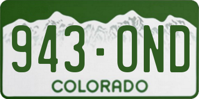 CO license plate 943OND
