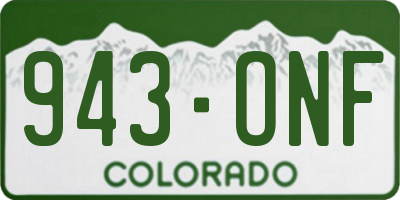 CO license plate 943ONF