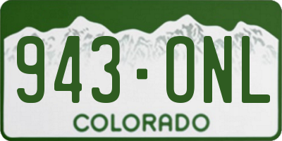 CO license plate 943ONL