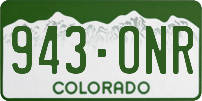 CO license plate 943ONR