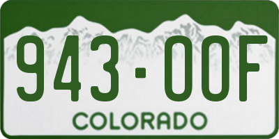 CO license plate 943OOF