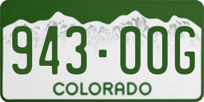 CO license plate 943OOG