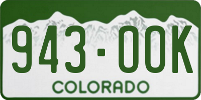 CO license plate 943OOK
