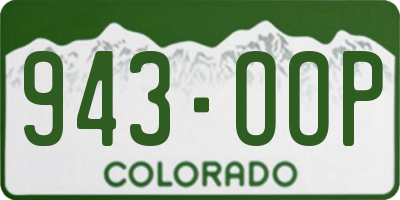 CO license plate 943OOP