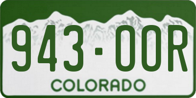 CO license plate 943OOR