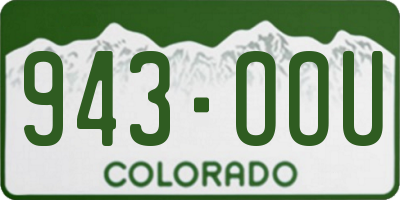CO license plate 943OOU