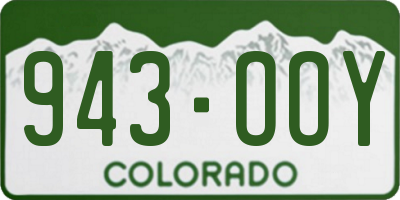 CO license plate 943OOY