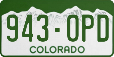 CO license plate 943OPD