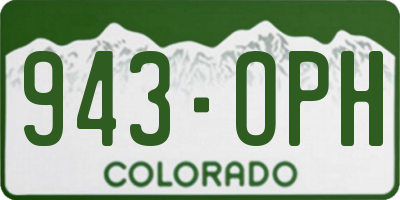 CO license plate 943OPH