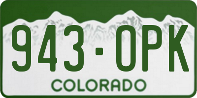 CO license plate 943OPK