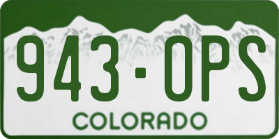 CO license plate 943OPS