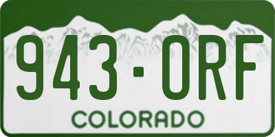 CO license plate 943ORF