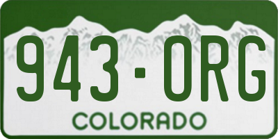 CO license plate 943ORG