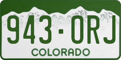CO license plate 943ORJ