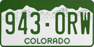 CO license plate 943ORW