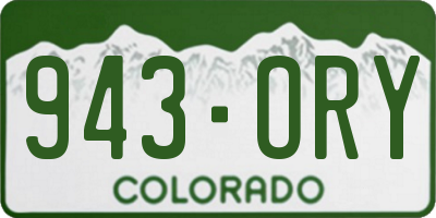 CO license plate 943ORY